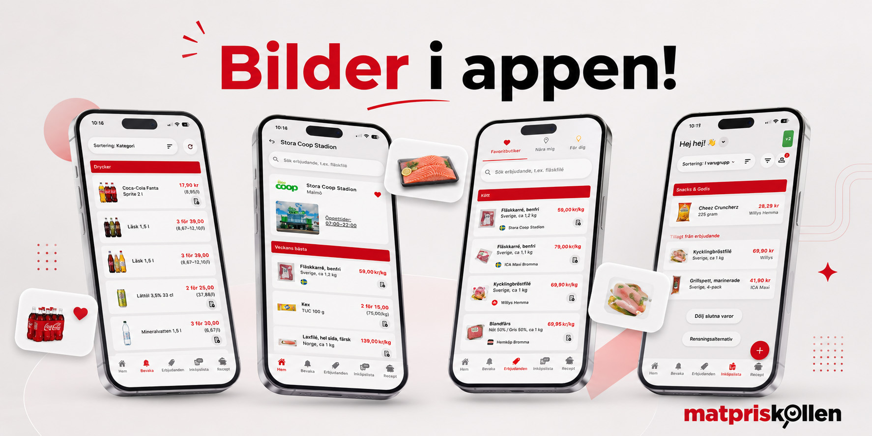 Bilder på erbjudanden gör appen ännu tydligare