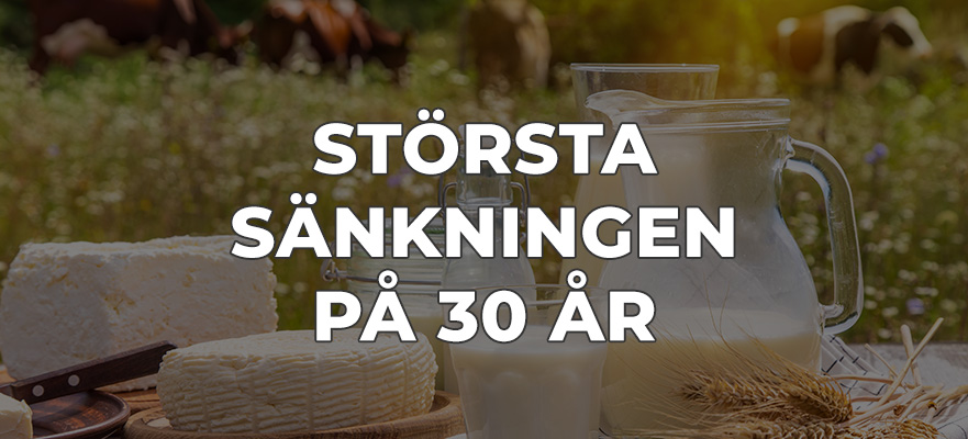 Matpriserna pressas hårt i mars – dubbel effekt av mejeri och moms gav största sänkningen på 30 år.